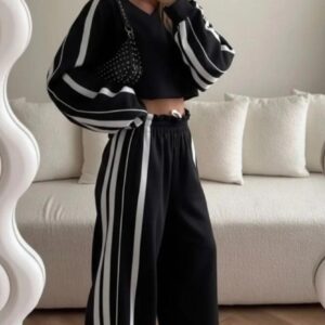 Women 3 colour trousers black pink red